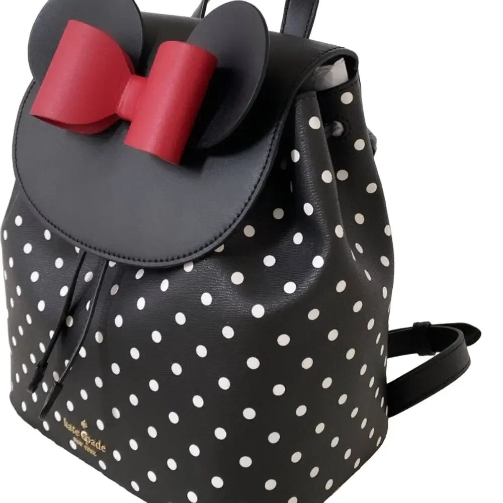 New Kate Spade Disney x Kate Spade New York Minnie Mouse Backpack/Leather/Black - Picture 3 of 9